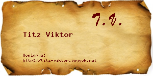 Titz Viktor névjegykártya